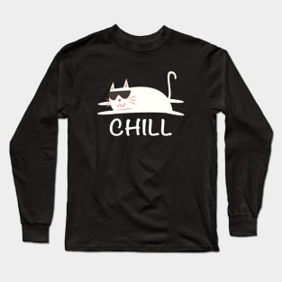 Chill Cat Funny Long Sleeve T-Shirt